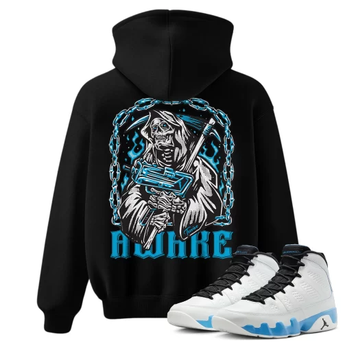 TeeVivo Hoodie Match Air Jordan 9 Retro Powder Blue Awake – Air Jordan 9 Hoodie, AJ9 Hoodie