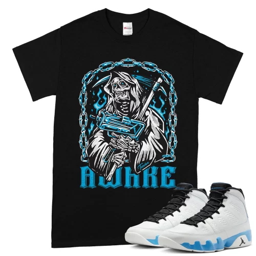 TeeVivo T-Shirt Match Air Jordan 9 Retro Powder Blue Awake – Air Jordan 9 Shirt, AJ9 Shirt