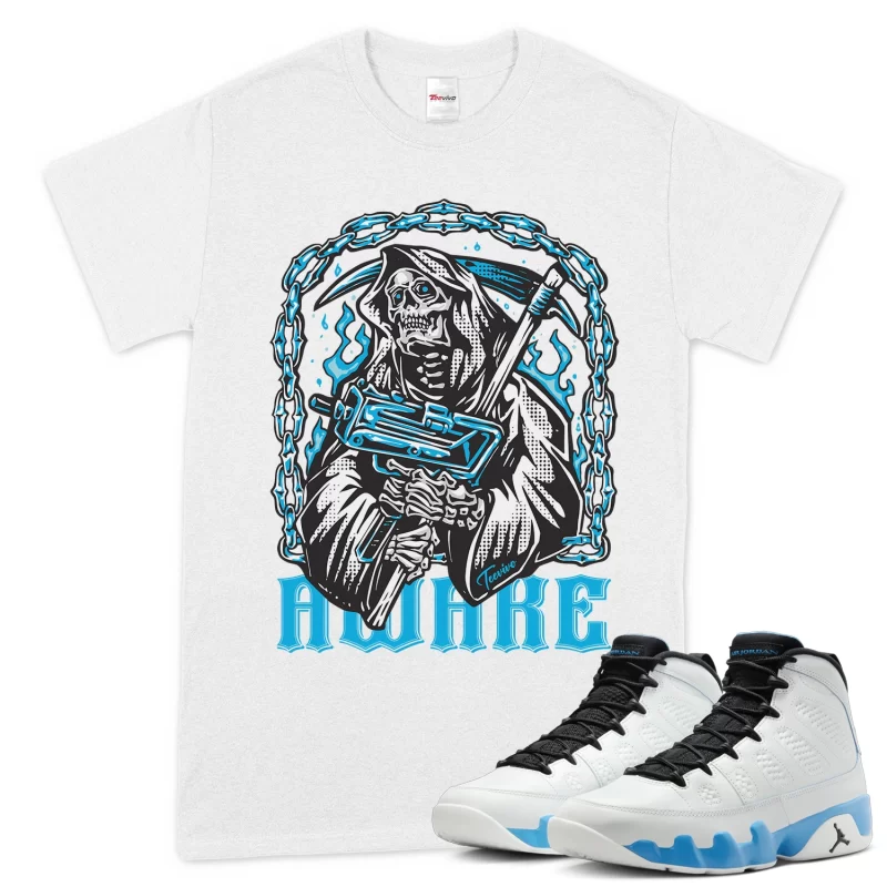 TeeVivo T-Shirt Match Air Jordan 9 Retro Powder Blue Awake – Air Jordan 9 Shirt, AJ9 Shirt