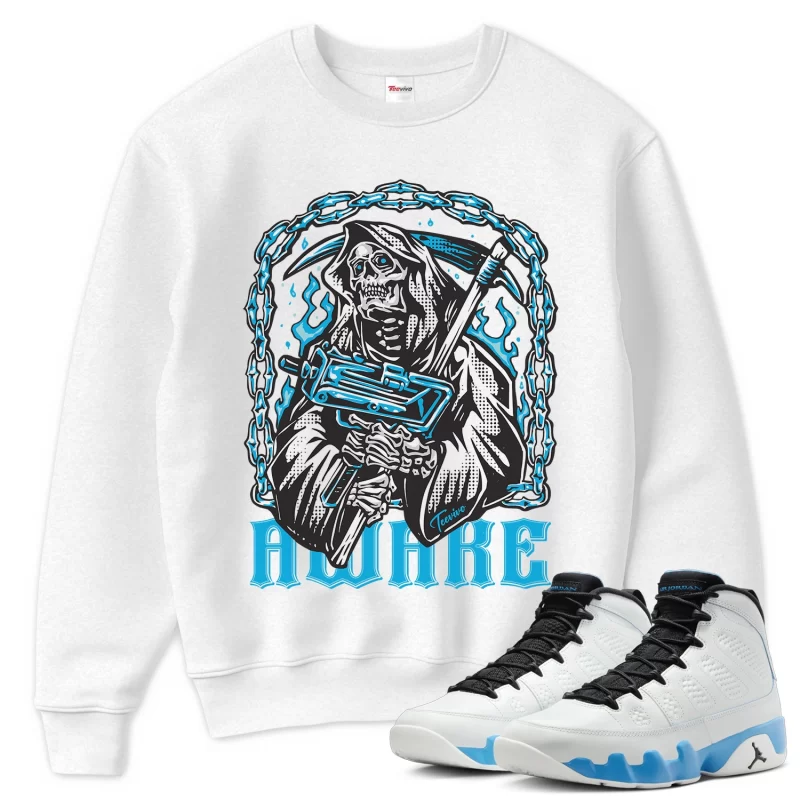 TeeVivo Sweatshirt Match Air Jordan 9 Retro Powder Blue Awake – Air Jordan 9 Sweatshirt, AJ9 Sweatshirt