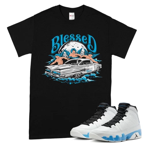 TeeVivo T-Shirt Match Air Jordan 9 Retro Powder Blue Blessed – Air Jordan 9 Shirt, AJ9 Shirt