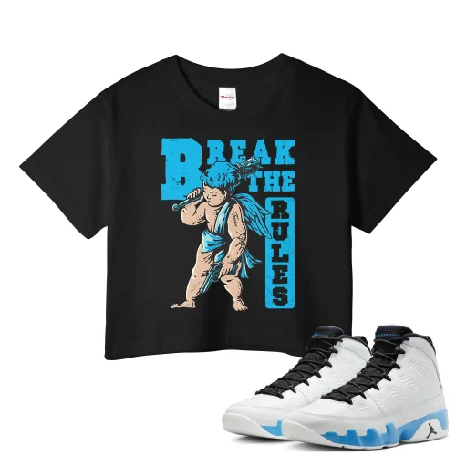 TeeVivo Crop Top Match Air Jordan 9 Retro Powder Blue Break the rules – Air Jordan 9 Crop Top, AJ9 Crop Top