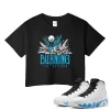 TeeVivo Crop Top Match Air Jordan 9 Retro Powder Blue Burning the ground – Air Jordan 9 Crop Top, AJ9 Crop Top