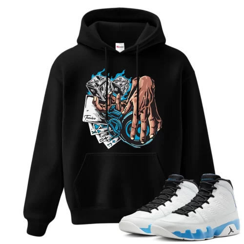 TeeVivo Hoodie Match Air Jordan 9 Retro Powder Blue Gambling – Air Jordan 9 Hoodie, AJ9 Hoodie
