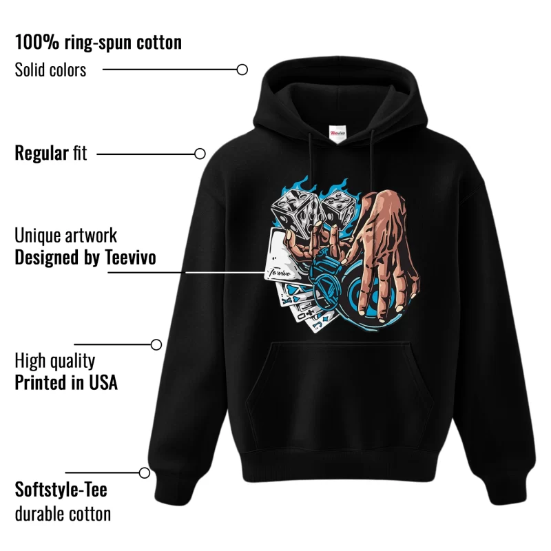 TeeVivo Hoodie Match Air Jordan 9 Retro Powder Blue Gambling – Air Jordan 9 Hoodie, AJ9 Hoodie