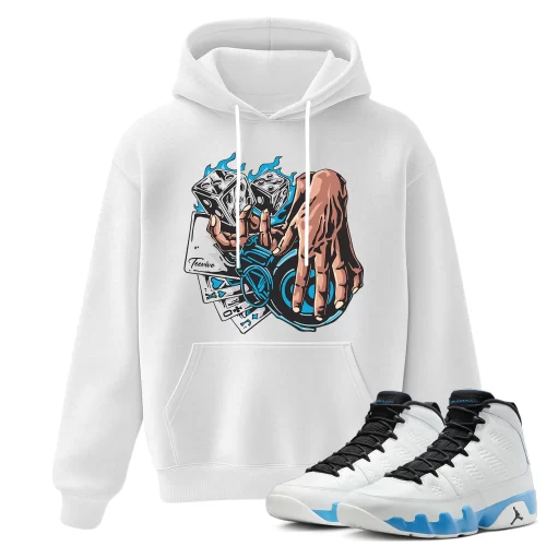 TeeVivo Hoodie Match Air Jordan 9 Retro Powder Blue Gambling – Air Jordan 9 Hoodie, AJ9 Hoodie