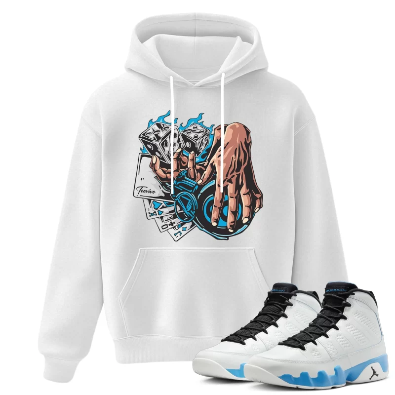 TeeVivo Hoodie Match Air Jordan 9 Retro Powder Blue Gambling – Air Jordan 9 Hoodie, AJ9 Hoodie