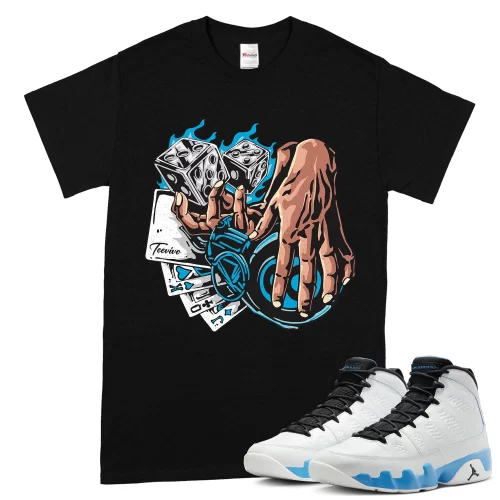 TeeVivo T-Shirt Match Air Jordan 9 Retro Powder Blue Gambling – Air Jordan 9 Shirt, AJ9 Shirt