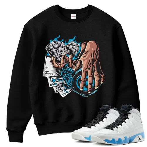 TeeVivo Sweatshirt Match Air Jordan 9 Retro Powder Blue Gambling – Air Jordan 9 Sweatshirt, AJ9 Sweatshirt