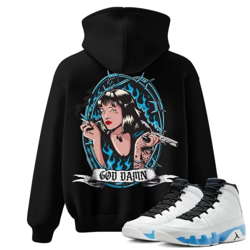 TeeVivo Hoodie Match Air Jordan 9 Retro Powder Blue God Daaamn – Air Jordan 9 Hoodie, AJ9 Hoodie