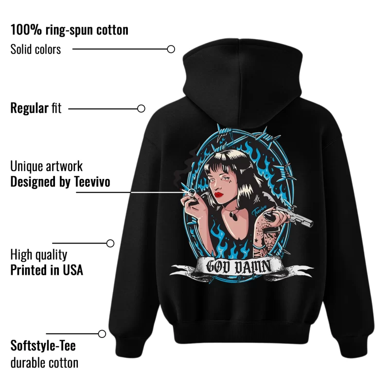 TeeVivo Hoodie Match Air Jordan 9 Retro Powder Blue God Daaamn – Air Jordan 9 Hoodie, AJ9 Hoodie