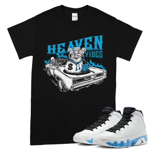 TeeVivo T-Shirt Match Air Jordan 9 Retro Powder Blue Heaven vibes – Air Jordan 9 Shirt, AJ9 Shirt