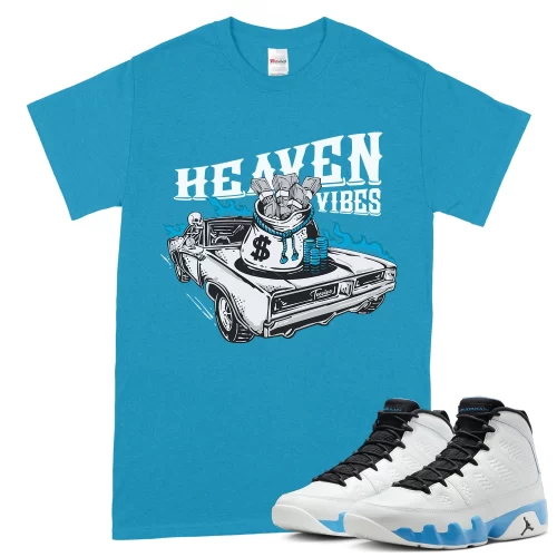 TeeVivo T-Shirt Match Air Jordan 9 Retro Powder Blue Heaven vibes – Air Jordan 9 Shirt, AJ9 Shirt