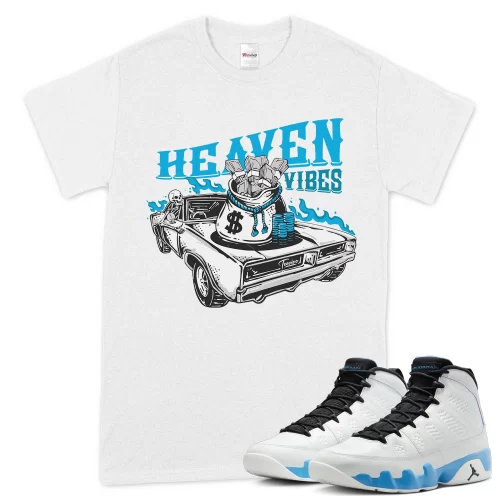 TeeVivo T-Shirt Match Air Jordan 9 Retro Powder Blue Heaven vibes – Air Jordan 9 Shirt, AJ9 Shirt