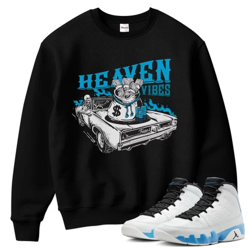 TeeVivo Sweatshirt Match Air Jordan 9 Retro Powder Blue Heaven vibes – Air Jordan 9 Sweatshirt, AJ9 Sweatshirt