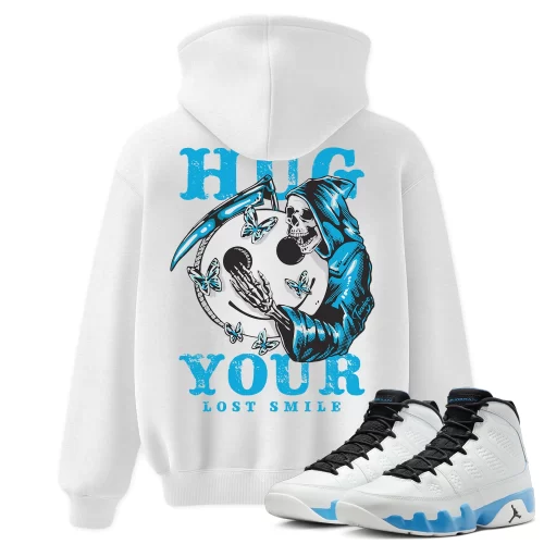 TeeVivo Hoodie Match Air Jordan 9 Retro Powder Blue Hug your lost smile – Air Jordan 9 Hoodie, AJ9 Hoodie