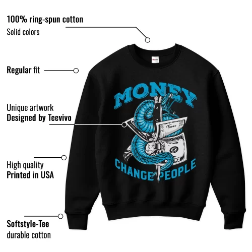 TeeVivo Sweatshirt Match Air Jordan 9 Retro Powder Blue Money change people – Air Jordan 9 Sweatshirt, AJ9 Sweatshirt