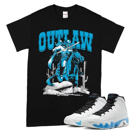 TeeVivo T-Shirt Match Air Jordan 9 Retro Powder Blue Outlaw – Air Jordan 9 Shirt, AJ9 Shirt