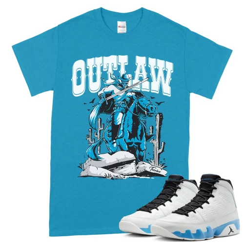 TeeVivo T-Shirt Match Air Jordan 9 Retro Powder Blue Outlaw – Air Jordan 9 Shirt, AJ9 Shirt