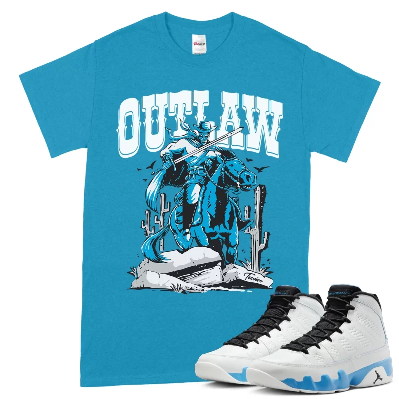 TeeVivo T-Shirt Match Air Jordan 9 Retro Powder Blue Outlaw – Air Jordan 9 Shirt, AJ9 Shirt
