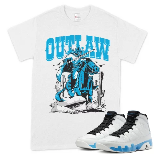 TeeVivo T-Shirt Match Air Jordan 9 Retro Powder Blue Outlaw – Air Jordan 9 Shirt, AJ9 Shirt