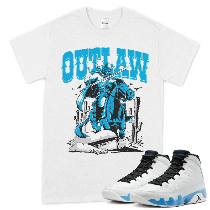 TeeVivo T-Shirt Match Air Jordan 9 Retro Powder Blue Outlaw – Air Jordan 9 Shirt, AJ9 Shirt