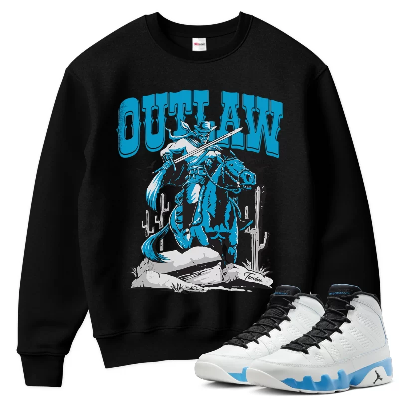 TeeVivo Sweatshirt Match Air Jordan 9 Retro Powder Blue Outlaw – Air Jordan 9 Sweatshirt, AJ9 Sweatshirt