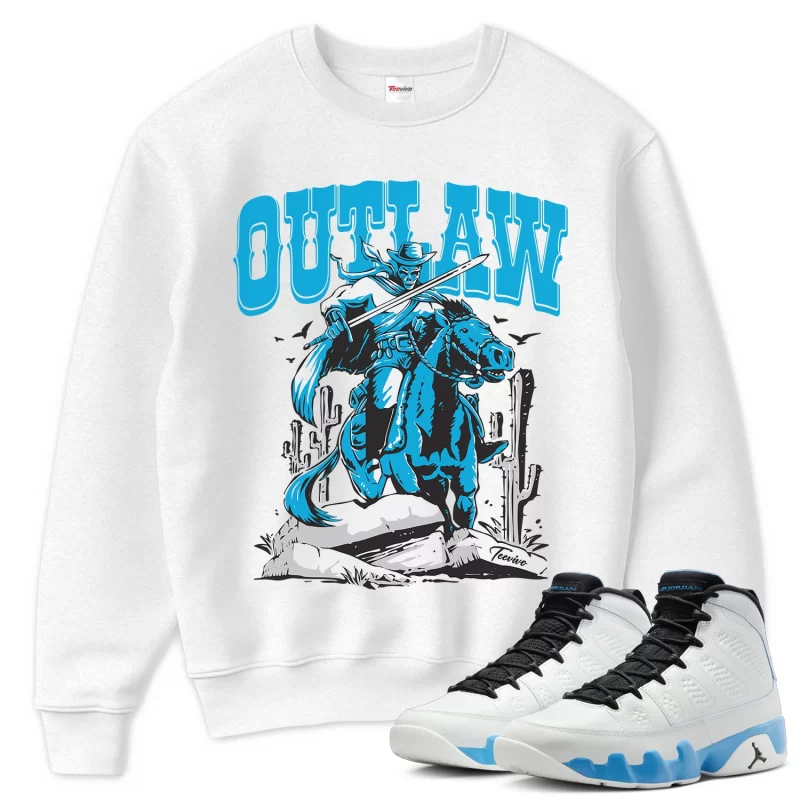 TeeVivo Sweatshirt Match Air Jordan 9 Retro Powder Blue Outlaw – Air Jordan 9 Sweatshirt, AJ9 Sweatshirt