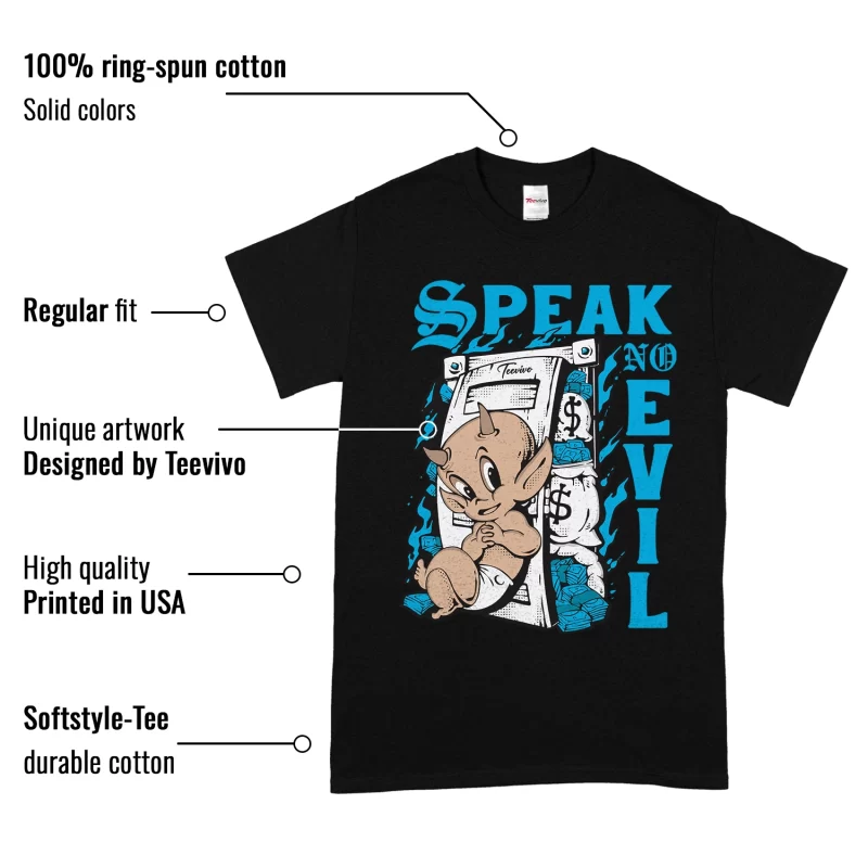 TeeVivo T-Shirt Match Air Jordan 9 Retro Powder Blue Speak no evil – Air Jordan 9 Shirt, AJ9 Shirt