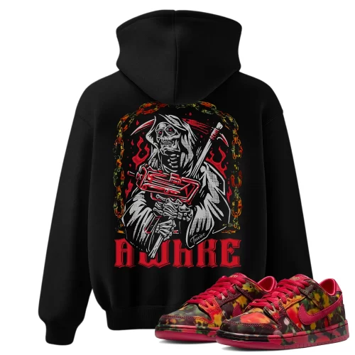 TeeVivo Nike SB Dunk Low The Wizard of Oz Poppy Field Hoodie Match Awake Graphic FZ1291-600