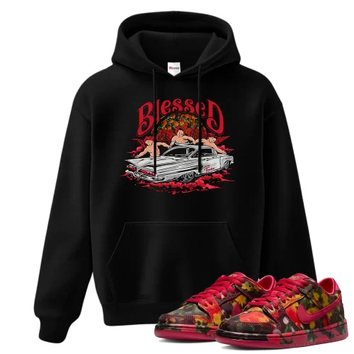 TeeVivo Nike SB Dunk Low The Wizard of Oz Poppy Field Hoodie Match Blessed Graphic FZ1291-600