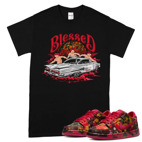 TeeVivo Nike SB Dunk Low The Wizard of Oz Poppy Field T-Shirt Match Blessed Graphic FZ1291-600