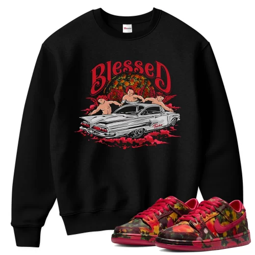 TeeVivo Nike SB Dunk Low The Wizard of Oz Poppy Field Sweatshirt Match Blessed Graphic FZ1291-600