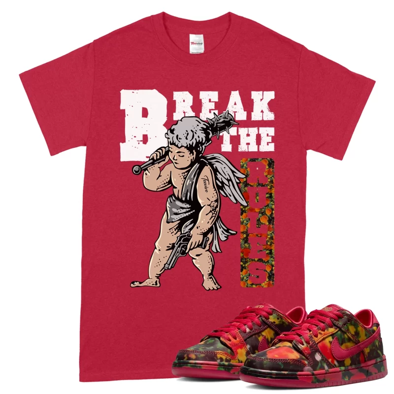 TeeVivo Nike SB Dunk Low The Wizard of Oz Poppy Field T-Shirt Match Break the rules Graphic FZ1291-600