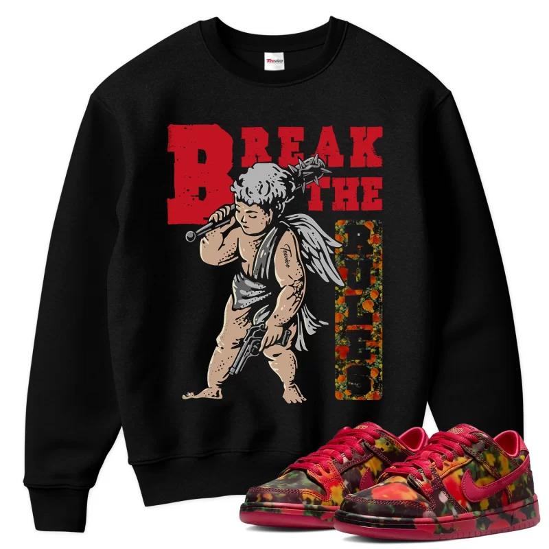 TeeVivo Nike SB Dunk Low The Wizard of Oz Poppy Field Sweatshirt Match Break the rules Graphic FZ1291-600