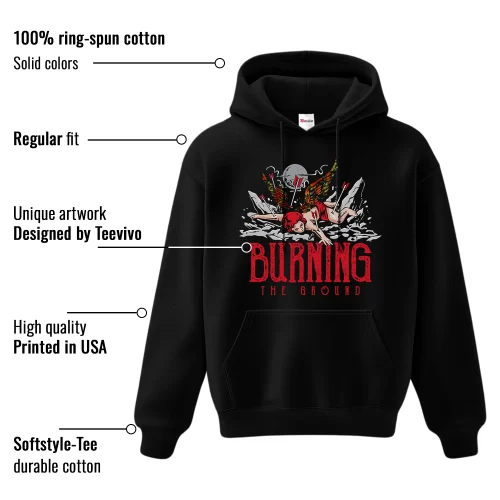 TeeVivo Nike SB Dunk Low The Wizard of Oz Poppy Field Hoodie Match Burning the ground Graphic FZ1291-600