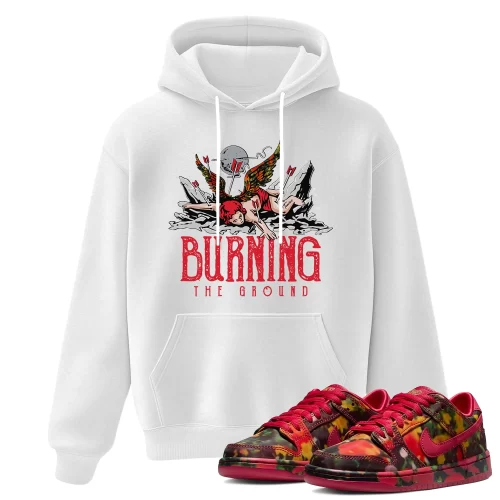 TeeVivo Nike SB Dunk Low The Wizard of Oz Poppy Field Hoodie Match Burning the ground Graphic FZ1291-600