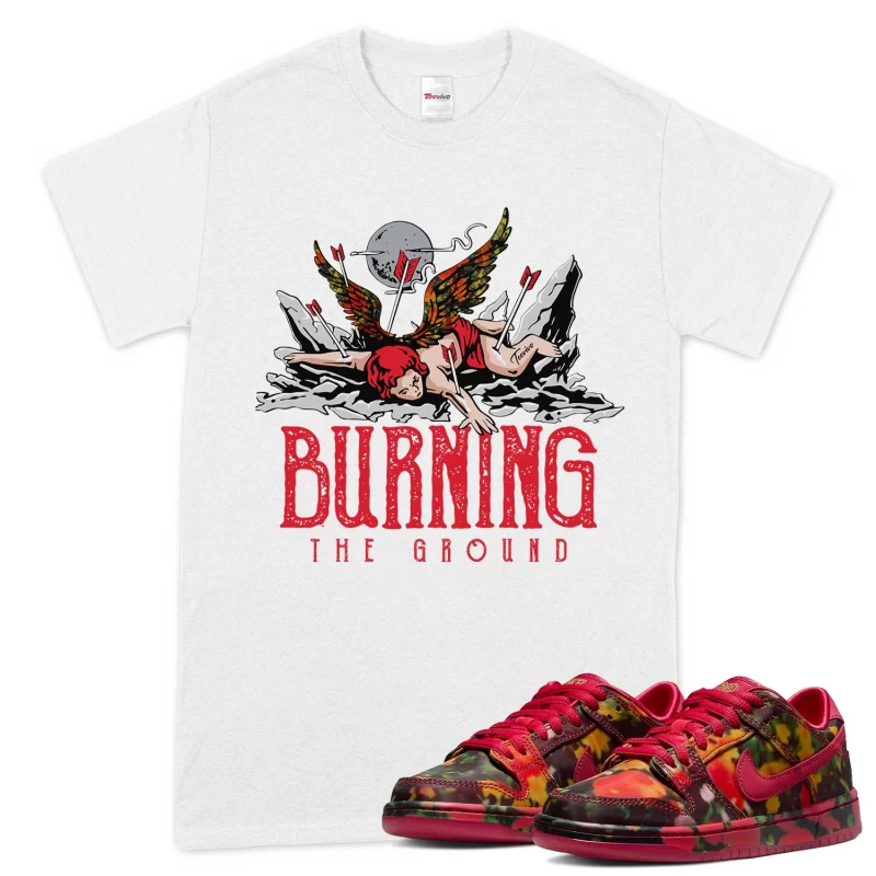 TeeVivo Nike SB Dunk Low The Wizard of Oz Poppy Field T-Shirt Match Burning the ground Graphic FZ1291-600