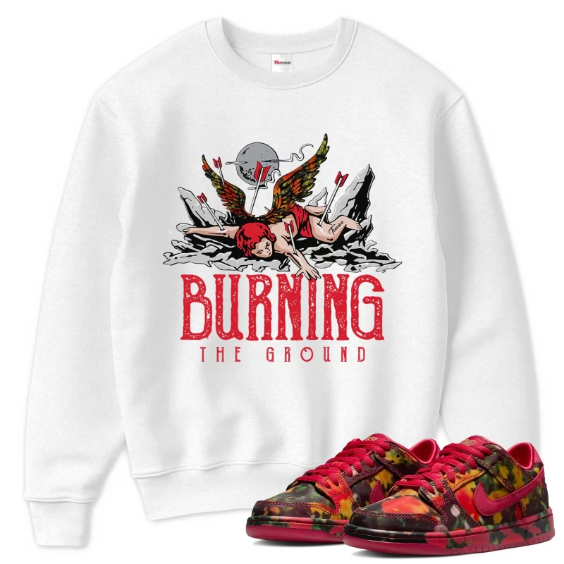 TeeVivo Nike SB Dunk Low The Wizard of Oz Poppy Field Sweatshirt Match Burning the ground Graphic FZ1291-600