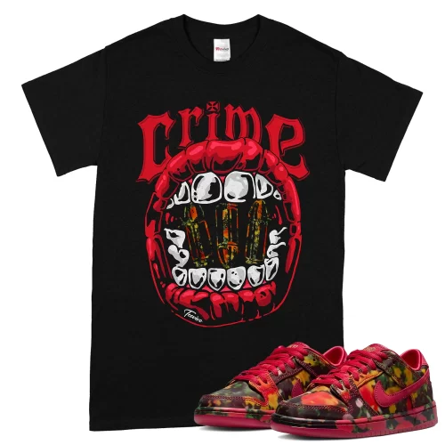 TeeVivo Nike SB Dunk Low The Wizard of Oz Poppy Field T-Shirt Match Crime Graphic FZ1291-600