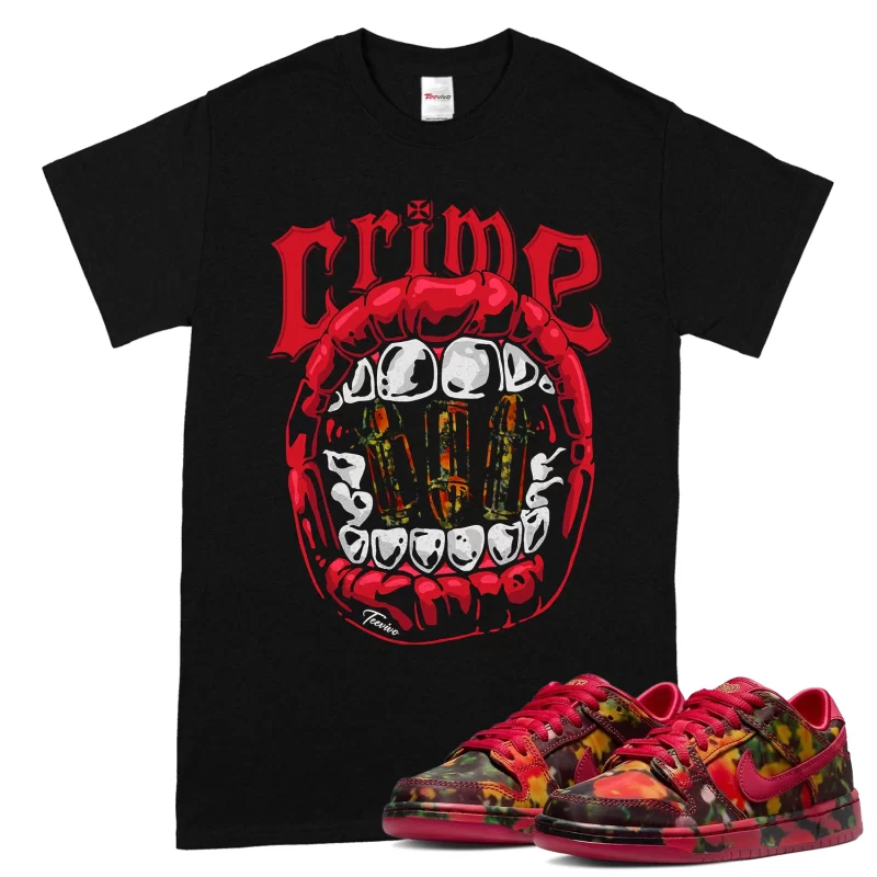 TeeVivo Nike SB Dunk Low The Wizard of Oz Poppy Field T-Shirt Match Crime Graphic FZ1291-600