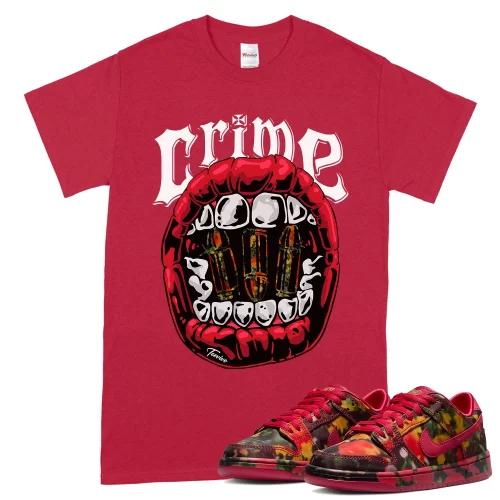 TeeVivo Nike SB Dunk Low The Wizard of Oz Poppy Field T-Shirt Match Crime Graphic FZ1291-600