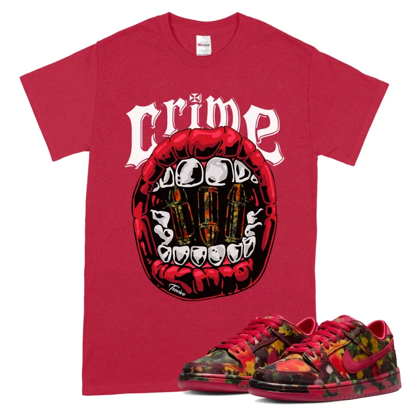 TeeVivo Nike SB Dunk Low The Wizard of Oz Poppy Field T-Shirt Match Crime Graphic FZ1291-600