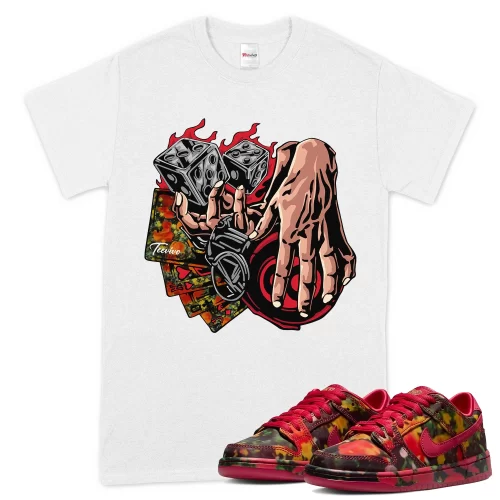 TeeVivo Nike SB Dunk Low The Wizard of Oz Poppy Field T-Shirt Match Gambling Graphic FZ1291-600