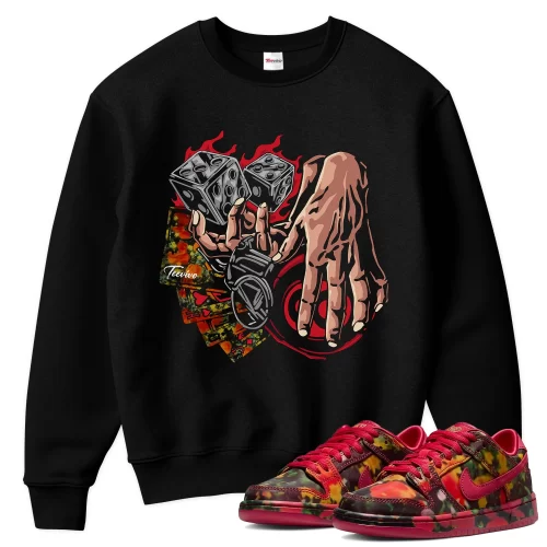 TeeVivo Nike SB Dunk Low The Wizard of Oz Poppy Field Sweatshirt Match Gambling Graphic FZ1291-600