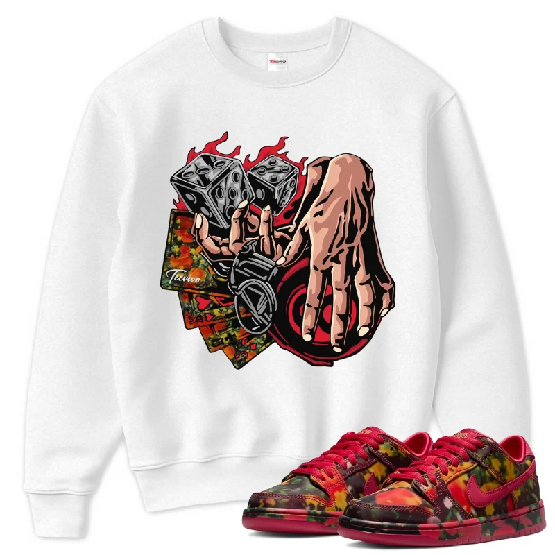 TeeVivo Nike SB Dunk Low The Wizard of Oz Poppy Field Sweatshirt Match Gambling Graphic FZ1291-600
