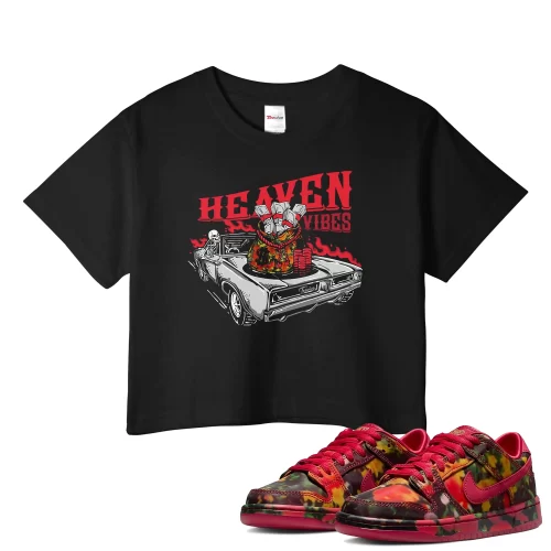 TeeVivo Nike SB Dunk Low The Wizard of Oz Poppy Field Crop Top Match Heaven vibes Graphic FZ1291-600