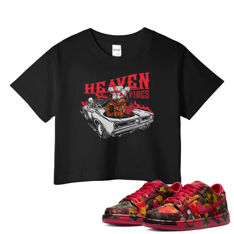 TeeVivo Nike SB Dunk Low The Wizard of Oz Poppy Field Crop Top Match Heaven vibes Graphic FZ1291-600