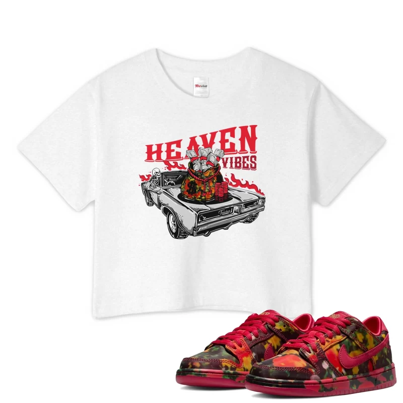 TeeVivo Nike SB Dunk Low The Wizard of Oz Poppy Field Crop Top Match Heaven vibes Graphic FZ1291-600
