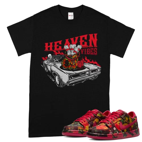 TeeVivo Nike SB Dunk Low The Wizard of Oz Poppy Field T-Shirt Match Heaven vibes Graphic FZ1291-600